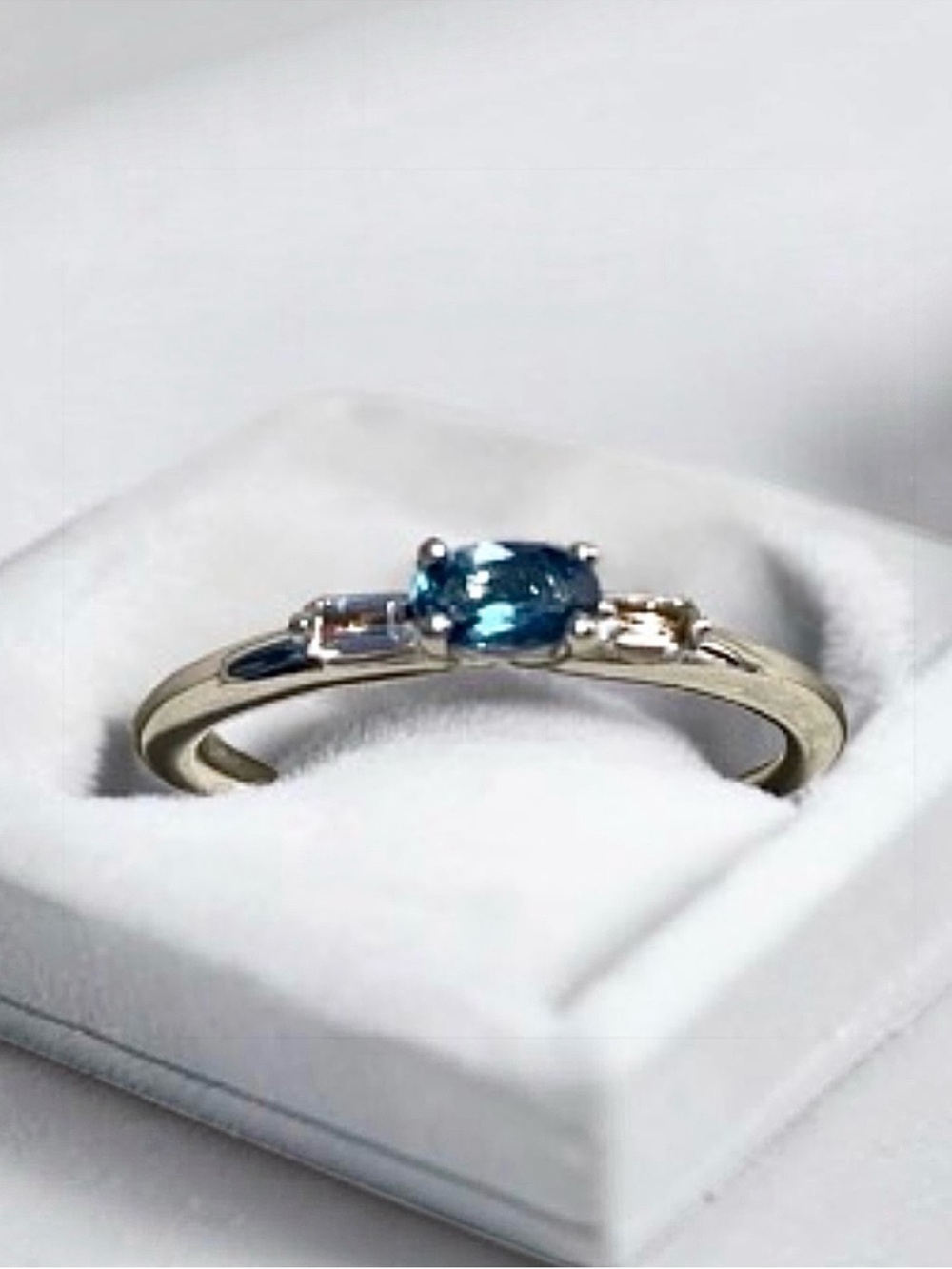 NWOT Blue Topaz Accent Ring in Sterling Silver size 7